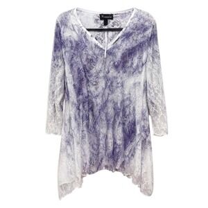 Y2K Frazzle Fairycore Whimsical Lace Top Womens Size XL Ethereal Whimsigoth